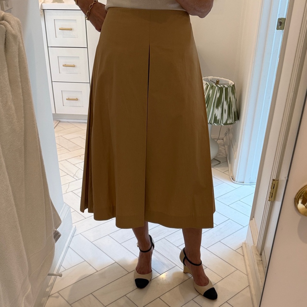 Tory Burch cotton poplin  A-Line Midi Skirt